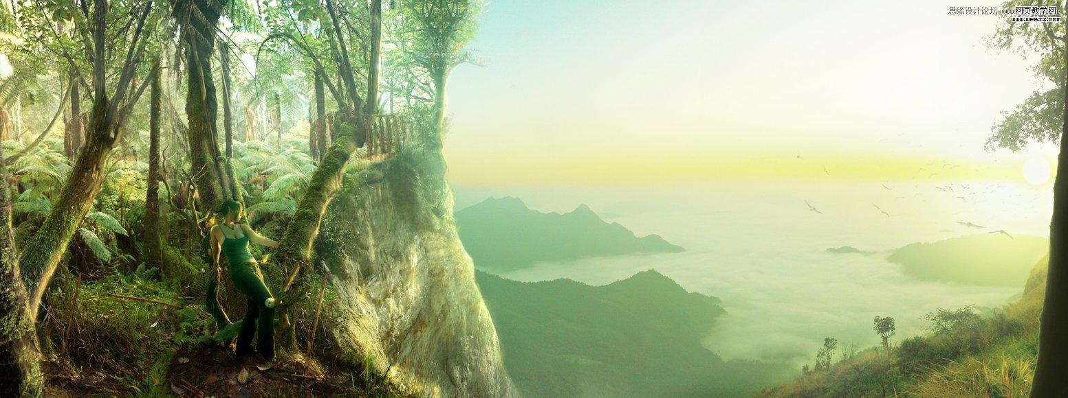 Photoshop合成悬崖边上奇幻的场景教程