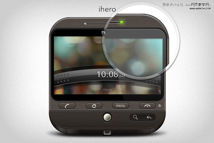Photoshop绘制质感HTC手机icon图标教程