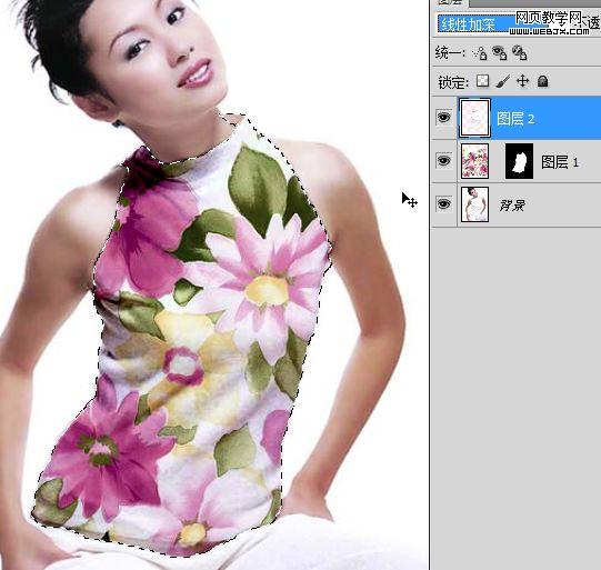 Photoshop图片合成教程:简单合成漂亮的花衣服_webjx.com