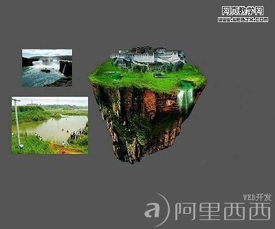Photoshop合成古代悬空漂浮的仙山