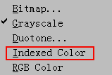 选择Indexed Color项