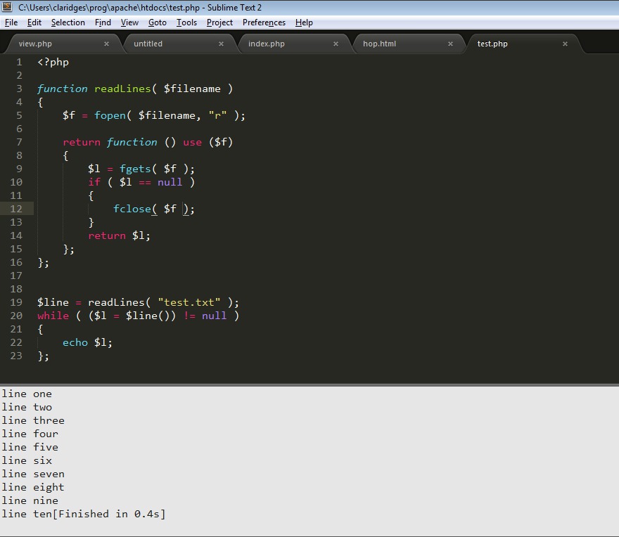 Sublime Text build PHP